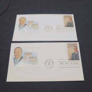 2 - 1973 Lyndon B. Johnson Austin Texas First Day Cover Envelopes